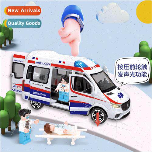 Window box 1:24 Benz ambulance alloy car model lights siren