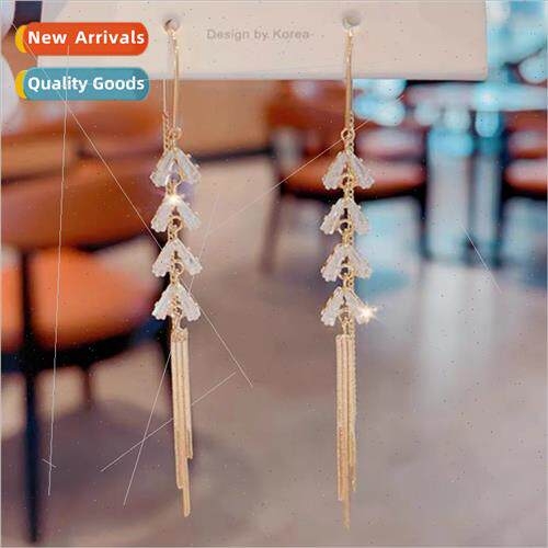 Wheat ears tassel earrings female simple 2023 new long leave