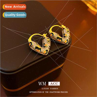 Electroplating drip oil love metal earrings earrings fall wi