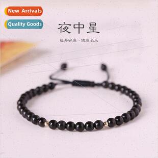 Mexico Natural Obsidian Bracelet Onyx Bracelet HBraided Rope