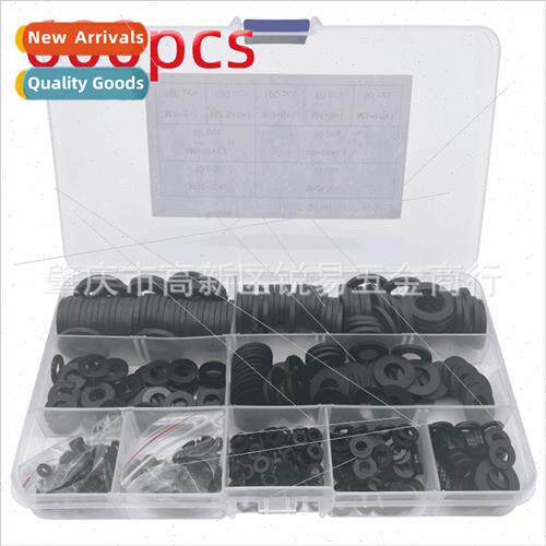 600pcs Boxed Black Nylon Flat Gasket Insulation Gasket Plast