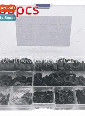600pcs Boxed Black Nylon Flat Gasket Insulation Gasket Plast