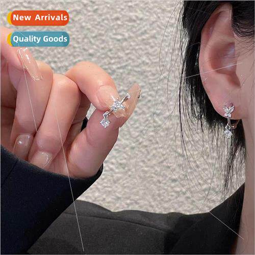 s925 silver small zirconia butterfly earrings female fairy s