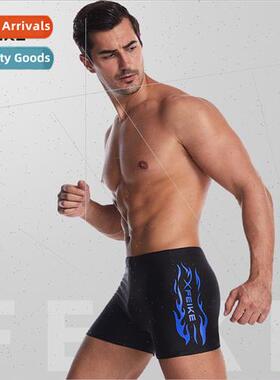 Mens Polyester Swimsu Swimwear Classic Flame Boxer Swimming