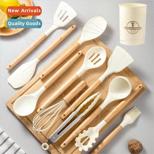 Wooden Handle Whe licone Kchenware Set 12 pcs Kchenware Spat