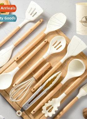 Wooden Handle Whe licone Kchenware Set 12 pcs Kchenware Spat