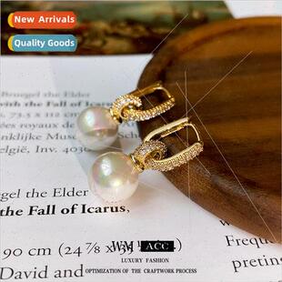 clasp zirconia earring French niche earrings pearl elegant