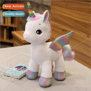 Rainbow Pegasus doll ins girl heart plush toy rainbow horse