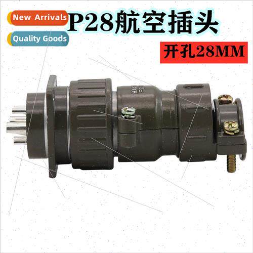 a an aviation plug gray industrial milary  connector P28 2 p