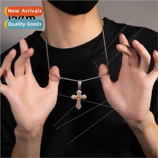 Hip Hop Cross Pendant Jewelry Necklace Large Copper wh Purpl