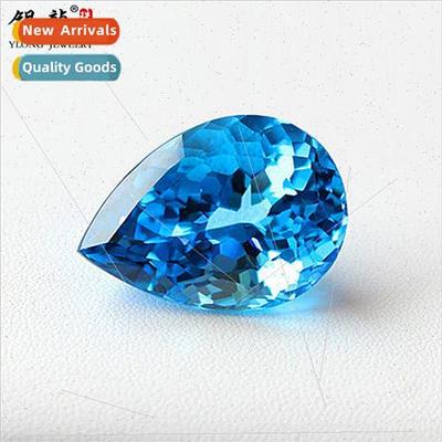 Natural blue topaz loose stone 4A pure excellent teardrop pe