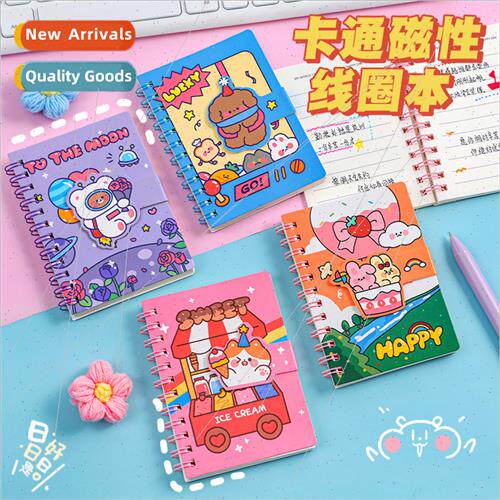 Cute magnetic buckle coil book students carry portable pocke