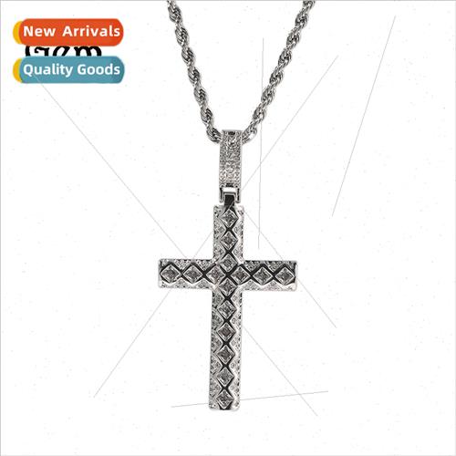 Hip-hop fashion versatile cross pendant diamond mesh men wom