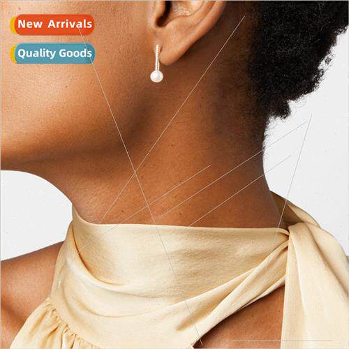 mple small pearl earrings new tide Korea French hundred wh e
