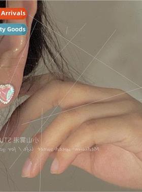 first love thing French small cat eye stone love earrings gi