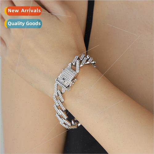 ins alloy diamonds chain Cuban chain bracelet women Europe h