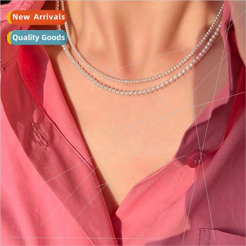 Selected 2mm/3mm mini posive round pearls 14K gold clad neck