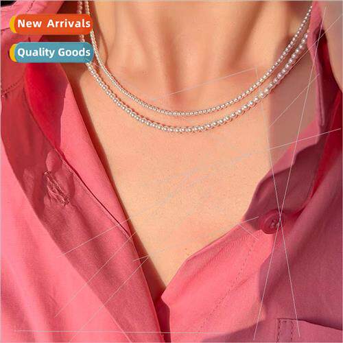 Selected 2mm/3mm mini posive round pearls 14K gold clad neck