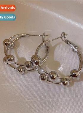 Wind tide small ball earrings earrings female Korea new Hund