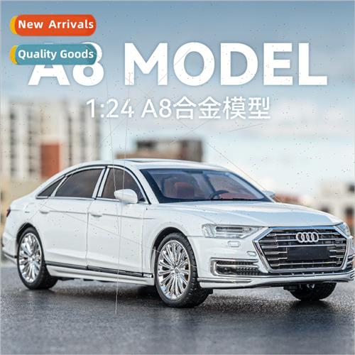 1:24 Audi A8 alloy car model four-wheeled shock absorption c