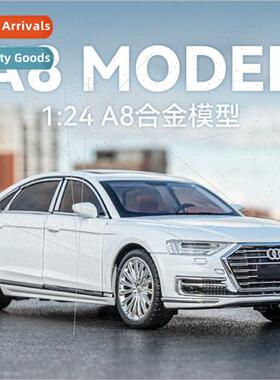 1:24 Audi A8 alloy car model four-wheeled shock absorption c