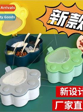 Cat claw spice box wh spoon set kchen supplies six compartme