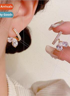 Fashion delicate zirconia earrings s925 silver pin simple ni