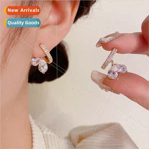 Fashion delicate zirconia earrings s925 silver pin simple ni
