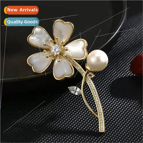 Korea high-grade zirconia cherry blossom exquise brooch fash