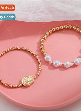 Autumn new hip-hop beaded bracelet threepcs bracelet set bra