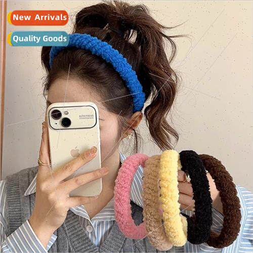 Colorful Plush Fluffy Hair Bands Ins Girls mple Wide HeadbSp