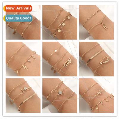 che Pentagram Tassel Diamond Encrusted Moon Pendant Multi-La