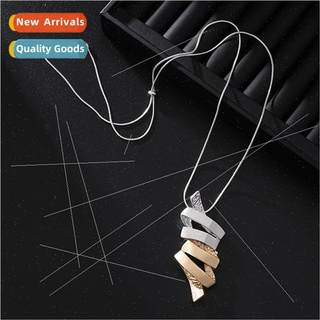 Europe  mple Color Clash Irregular Geometric Alloy Women Lon