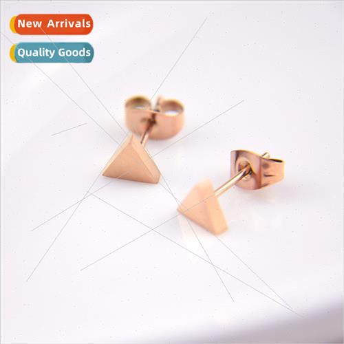 New Korea retro triangle glossy small earrings couple rose g