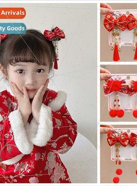 hair clipsltle girl festive New Year Eve plush hair cards gi