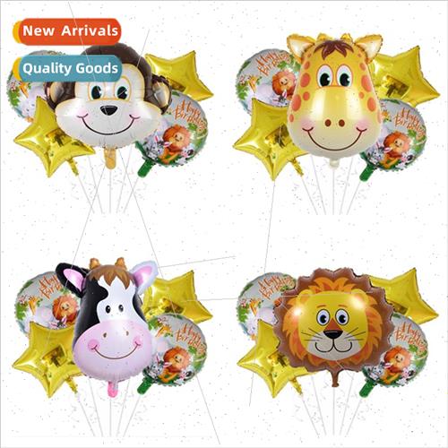 Cartoon Medium Animal Head Aluminum Film Balloon Tigers ons