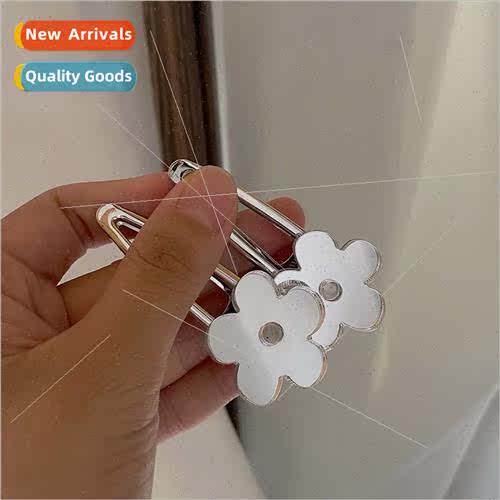 Koreasimple silver flowers hairpin female side clip 2023 new