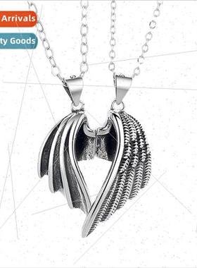 Angels Demons Couple Necklace Men Women Pair  Phase Suction