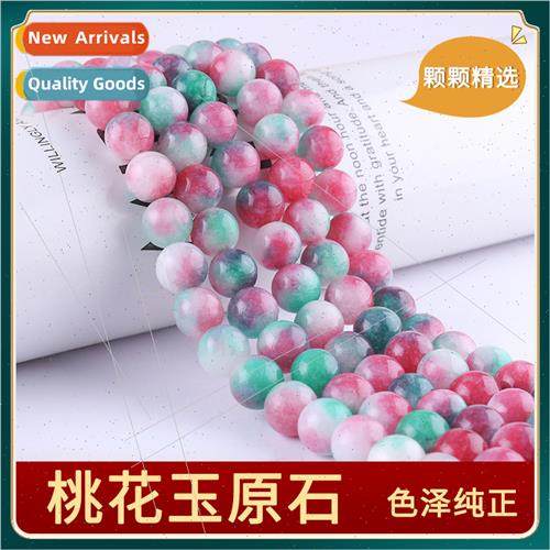 Peach Blossom Jade Round Beads Handmade Bracelet Jewelry Acc