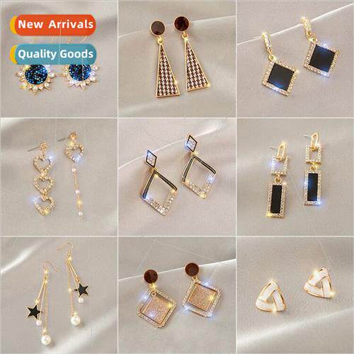 925 silver needle earrings pendulum Korea fashion ins new po