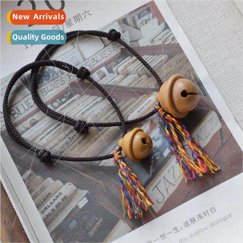 Wood? Bell Cute Mahogany Bell Bracelet Colorful Rope Ethnic