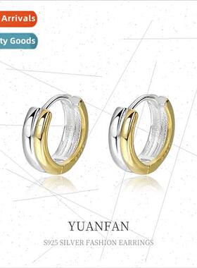 925 silver Spl Color Hoop Earrings Women Europe ins Double H