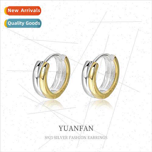 925 silver Spl Color Hoop Earrings Women Europe ins Double H