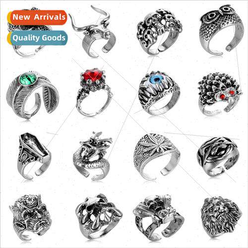 Hip Hop Punk Alloy Ring Europe Fashion Men Ring Set Cool Sta