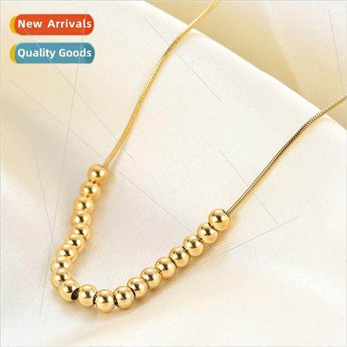 Europe twenty ball stainless steel necklace female ins niche