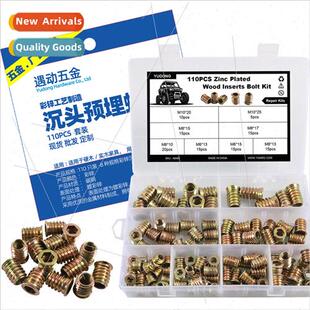 110pcs 8 sizes color zinc nuts internal external threaded bo