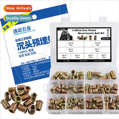 110pcs 8 sizes color zinc nuts internal external threaded bo