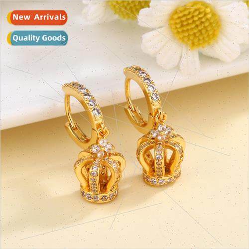 Crown mple Earrings Female Ear Buckles che Long Earrings Fre