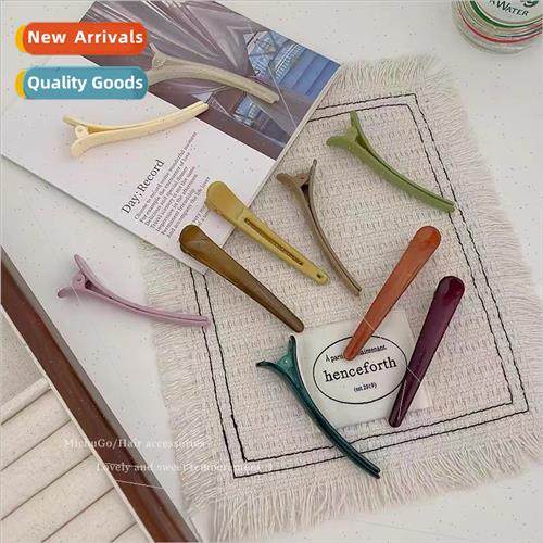 Colorful plastic duckbill clip female side bangs clip barber