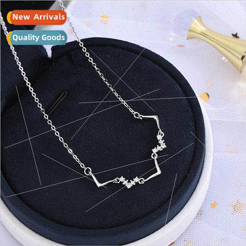 S925 lver Korea Diamonds Zirconia Wave Necklace Mori Electro
